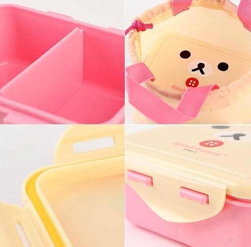 Cute Bear Bento Box, Lunch Box with Bag, Snack Containers Set, 4.9 x 3.6 x 1.9 inches (Ivory) thumbnail 5