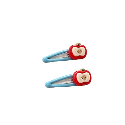 Apple Bow Clips Baby Girls Fruit Hair Pin Apple Hair Clips Baby Fruits Ribbon Bows BBG88 (Set-K) thumbnail 6