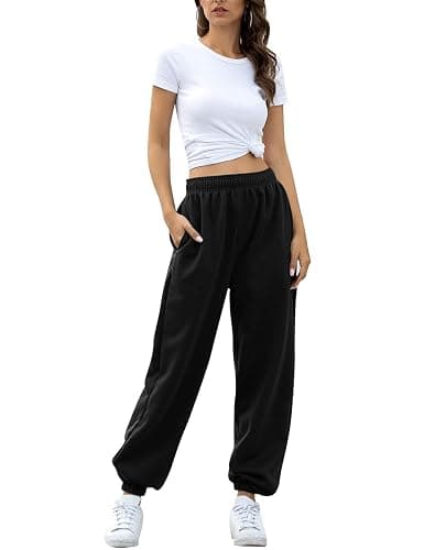 HeSaYep Women's High Waisted Sweatpants Workout Active Joggers Pants Baggy Lounge Bottoms thumbnail 5