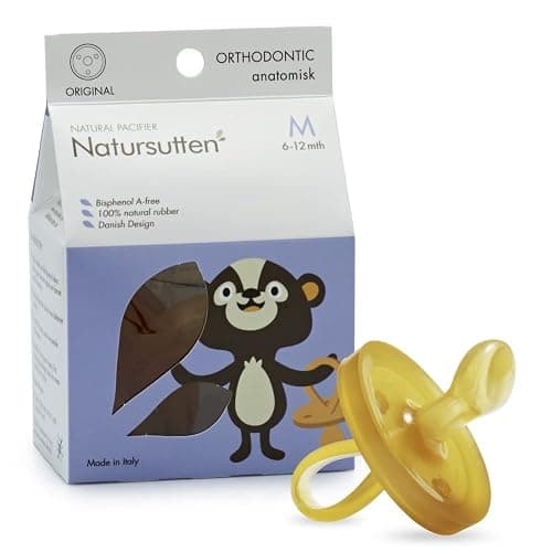 Natursutten Pacifiers 6-12 Months - 1-Pack Original Shield Orthodontic Nipple Natural Rubber Safe & Soft BPA-Free Pacifiers for Breastfeeding Babies - Newborn Pacifiers Made in Italy - Image 1