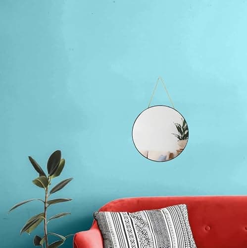 YCHMIR Small Round Wall Mirror,Bathroom Mirror (Black, 11.8 in.) thumbnail 2