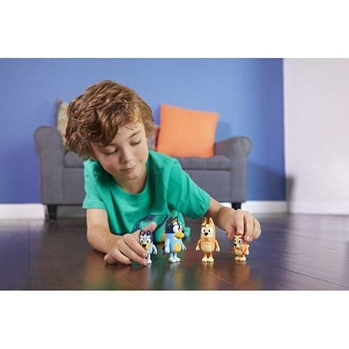 Bluey Family Figure 4-Pack – Includes Bluey, Bingo, Mum (Chilli) & Dad (Bandit), Poseable Collectible Toys for Kids, Durable Cake Toppers, for Toddlers & Fans, Ages 3+ - Family thumbnail 2