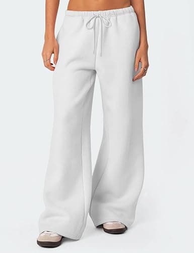 HeSaYep Women's Baggy Fleece Lined Wide Leg Sweatpants | Cotton Winter Warm Straight Leg Sweat Pants Comfy Y2k Casual Workout Pants with Pockets thumbnail 3