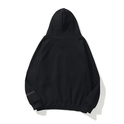 Unisex Fleece Hoodie, 3D Letters Pasted Design, Double-Line Streetwear Pullover thumbnail 2