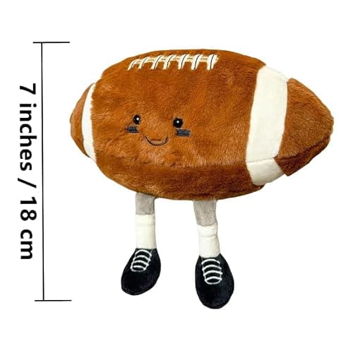XIGUI 7 inch Rugby Stuffed Sports Balls Toy,with feet Creative Football Doll Fun Cute Plush Doll Toy Plush Stuffed Spherical Soft Toys Sports Throw Pillow CushionKids Gift (Rugby) thumbnail 3
