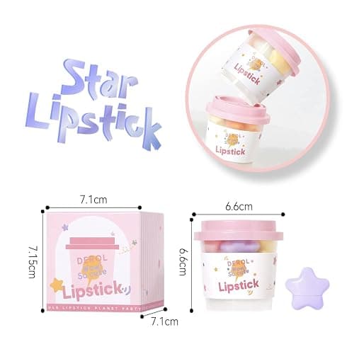 Garcoa Laboratories Mini Star Lipstick Set, 6Pcs Cute Long Lasting Matte Lipstick Set, Portable Colorful Velvet Lipsticks with Pink Cup, Suitable for Various Makeup thumbnail 7