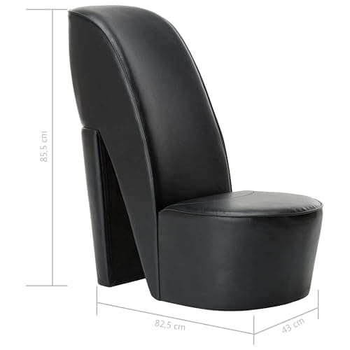 vidaXL Schuhsessel High Heel Design Sessel Stuhl Polstersessel Wohnzimmersessel Loungesessel Relaxsessel Hocker Sitzhocker Schwarz Kunstleder thumbnail 2