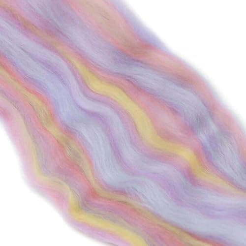Revolution Fibers Multicolored Merino Wool Top, Cotton Candy Blend | 8 oz Luxuriously Soft 22 Mircon Blend | Ready to Spin, Blend, Weave, Knit, or Felt thumbnail 4
