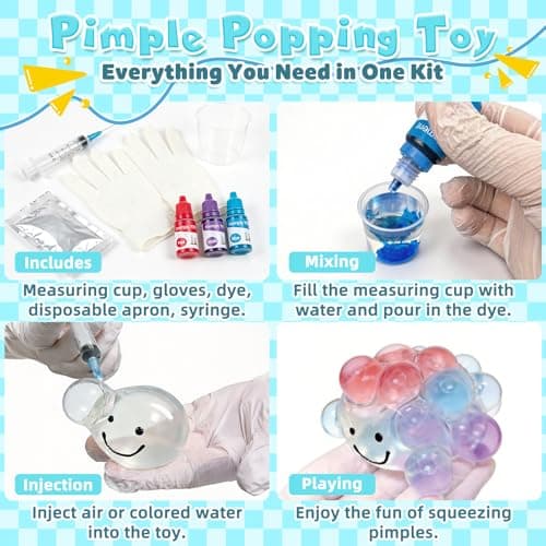 Lrthyonis Pimple Popping Toy, Squishy Toys Stress Relief Squeeze Toy – Large Reusable Silicone Pimple Popper Fidget Toy Set, Soft Sensory Toy for Adults, ASMR Satisfying Play ( Crystal Bubble Ball) thumbnail 2