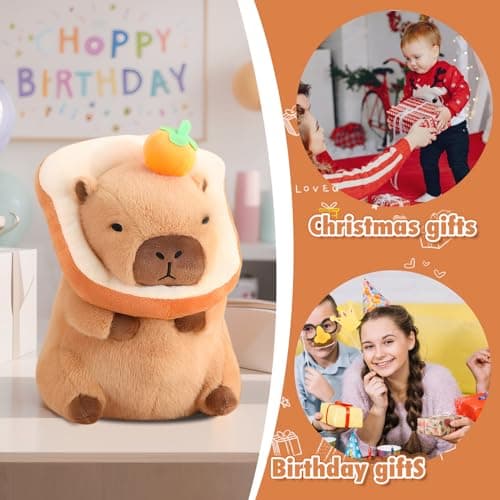 NXNYNZ 12 Inch Cute Capybara Plush Kawaii Soft Capybara Plush Doll Pillow with Bread Capybara Stuffed Aniamls Toys for Girls Children Adults Birthdays Valentines Gift (Capybara Stuffed Animals) thumbnail 7