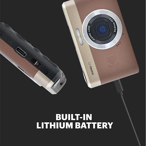 KODAK Pixpro C1 – Ultra-Compact Digital Camera | 13MP BSI CMOS, 4X Zoom, 2.8" LCD Screen, LED Flash – Marron thumbnail 5