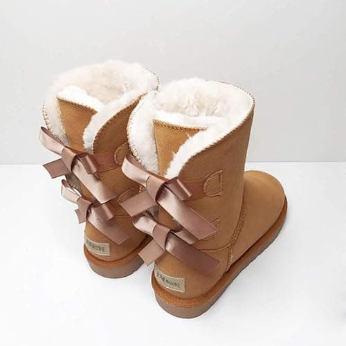 JOY IN LOVE Women's Snow Boots for Winter Mid-Calf high Back Bows thumbnail 3