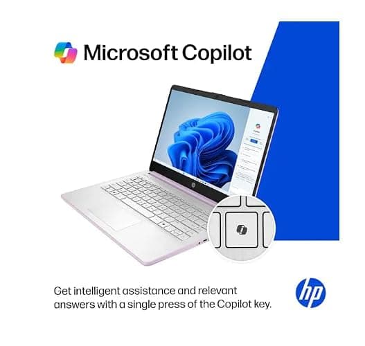 HP 14" Business Laptop Computer with 1-Year Office 365, Intel Quad-Core N150 Processor, 4GB RAM 128GB UFS, Windows 11 Home, PLUSERA Earphones, Honey Lavender thumbnail 6