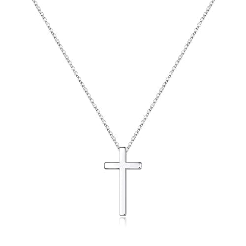 M MOOHAM Cross Necklace for Women Teen Girls, Dainty 14K Real Gold Plated Cross Pendant Necklace Sideways Cross Choker Layered Cross Necklace Gifts for Women Girls - Image 1