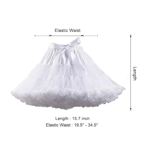 XinChangShangMao Women's Elastic Waist Chiffon Petticoat Puffy Tutu Tulle Skirt Princess Ballet Dance Pettiskirts Underskirt thumbnail 2
