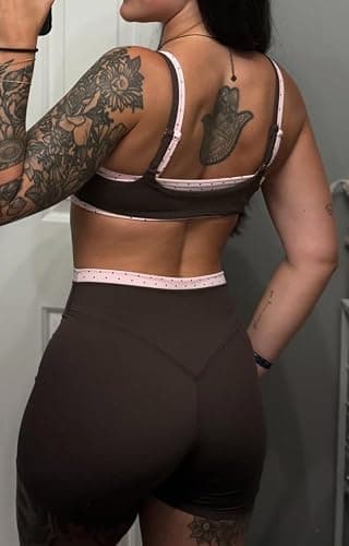 Aoxjox Women's Dual Core Biker Shorts 5"/6" | dual-layer waistband, contrast-color design, high-waisted gym shorts, 4-way stretch, moisture-wicking, workout yoga running thumbnail 8