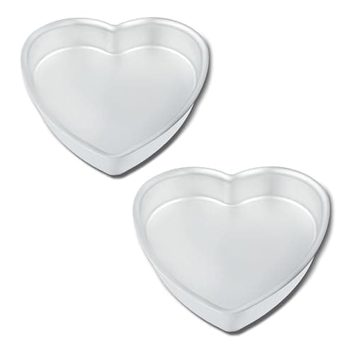 kefyixc 10 Inch Heart Shaped Cake Pans,2 Inch Deep,Aluminum Heart Shaped Cake Pan,Safe Oven,Suitable for party, birthday, gathering, other occasions cake (10 x 2 Inch,Set of 2) - Image 1