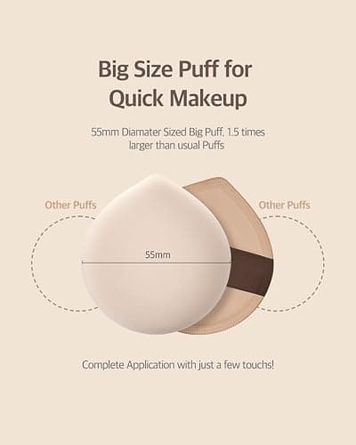 STUDIO17 Pang Pang Makeup Powder Puff 1 Pc | Big Makeup Sponge for Foundation | Fluffy Cushion Puff Blender With Latex | Korean Makeup Puff for Foundation and Powder | 2.2In Diamater thumbnail 4