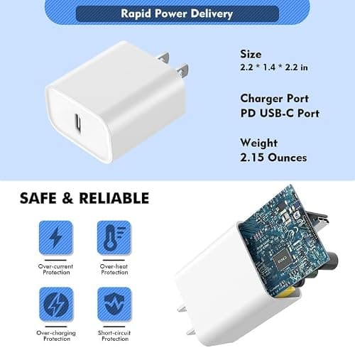 Fast iPhone Charger, [MFi Certified] 2Pack 10FT Extra Long Quick USB C to Lightning Cable Cords + 20W PD USB C Charger Block Fast iPhone Charging Adapter for iPhone 14 Pro Max/Plus/13/12/11/XS/XR/X/SE thumbnail 3