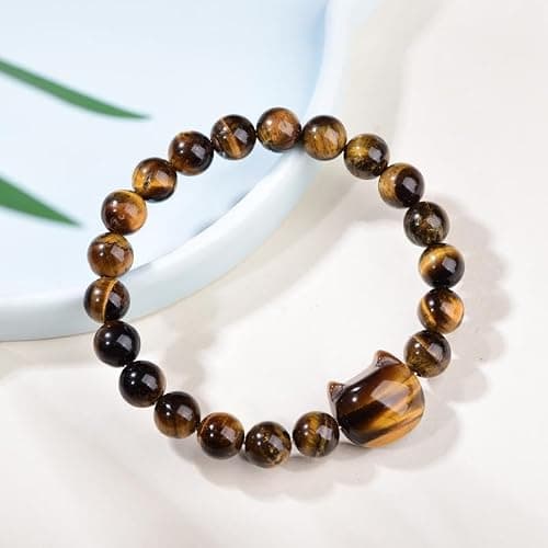 Money Attraction Cat Bracelet - Black Obsidian Women Bracelets -Wealth Prosperity Abundance Stone Bead Bracelet, Entrepreneur Business Luck Beaded Bracelets,Spiritual Mood Energy Cute Protection Stretch Bracelet,Health Good Luck Feng Shui Bracelets For Women Gifts For Women thumbnail 3