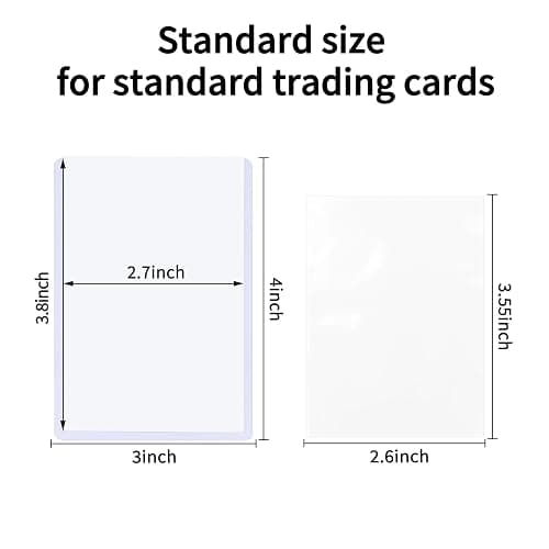 QTYORD 400Pcs Top Loaders for Cards (200Pcs Hard Plastic Card Holders & 200Pcs Penny Card Sleeves) 3" x 4" Toploaders, Card Protector Sleeves for Baseball Football Sports Cards, Standard Trading Cards thumbnail 3