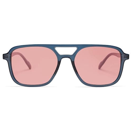 SOJOS Retro Aviator Sunglasses for Women Men,Trendy Rectangle Womens Mens Shades Sun Glasses SJ2202 thumbnail 2