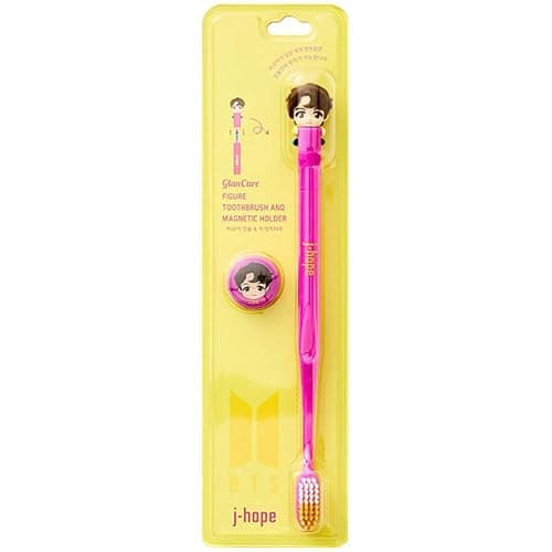 [BTS Official Merchandise] Fans Gift - K-Pop Idols Goods - BTS Character Figure Toothbrush with Convenient Magnetic Holder (J-hope) - Image 1