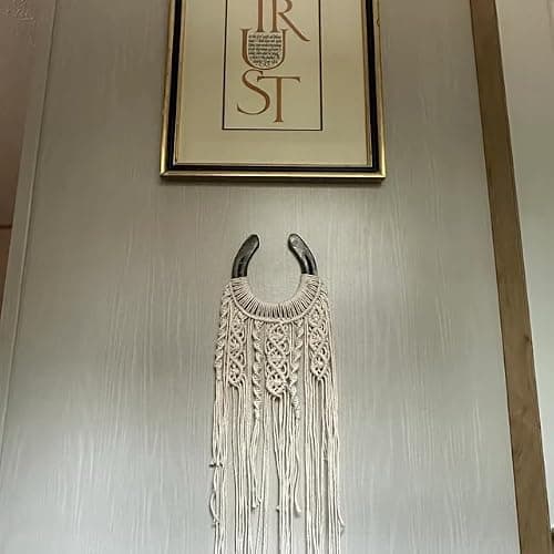 Dielianyi Equestrian Macrame Wall Hanging Equestrian wall art Handmade macrame decor Equestrian-inspired wall hanging horse lover decor (White) thumbnail 5
