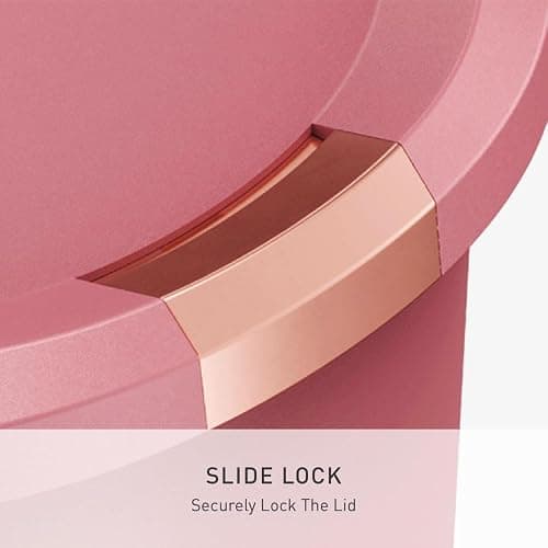 simplehuman Semi-Round Step Can, 50L / 13 Gallon Kitchen Trash Can, Studio Edition, Pet-Proof Slide Lock, 150,000-Step Pedal, Lid Shox® Silent Close, Blush Plastic thumbnail 5