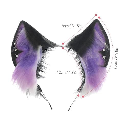 Faux Wolf Ears Headwear Faux Fur Headbands Headdress Halloween Animal Cosplay Costume Accessories for Women thumbnail 3