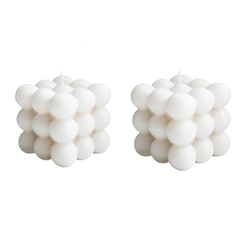 Duftkerze in Würfelform,2 Stück Weiß Bubble Kerze Candle,Sojawachs Kerzen Handgefertigt Duftkerze Aromatherapie Kerze für Dekoration Aesthetic für Schlafzimmer,Badezimmer,Dekoration - Image 1