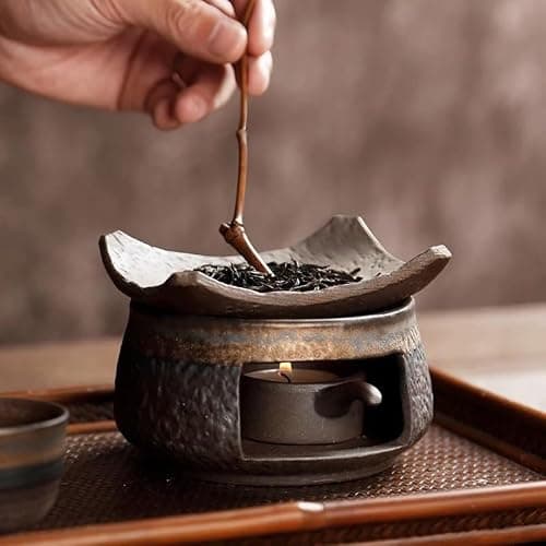 Ceramic Aromatherapy Stove Essential Oil Burner, Handmade Ceramic Candle Wax Melts Warmer with Tealight Holder, Zen Palo Santo Diffuser for Home Fragrance, Meditation, Relaxation & Bedroom Decor(1pc) thumbnail 2