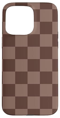 Brown Classic Checkered, Checkerboard Pattern Trendy Case for iPhone 15 Pro Max - Image 1