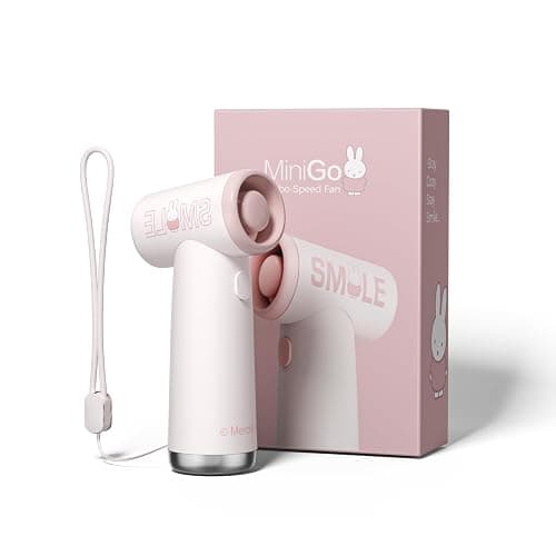 MIPOW X MIFFY 42,000 RPM Mini Turbo Handheld Fan, High Speed Portable Fan with Strongest Airflow, USB-C Rechargeable Personal Fan for Travel, Commuting, Office & Hot Summer (pink) - Image 1