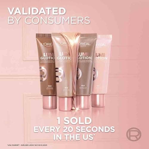 L'Oréal Paris Multi-Use Glow Enhancer, 24h Hydration with Shea Butter and Glycerin, for Face and Body, Paradise Lumi Glotion, Shade 904: Deep Glow, 40 ml thumbnail 10
