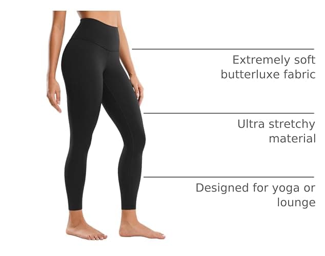 CRZ YOGA Butterluxe Yoga Leggings 25" - High Waisted Buttery Soft Womens Workout Lounge Pants thumbnail 4