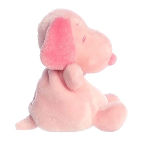 Aurora Adorable Peanuts Snoopy Palm Pals Stuffed Animal - Officially Licensed Toys For All Snoopy Fans - Fun Pastel Colors For The Spring Season - Pink 5 Inches thumbnail 3