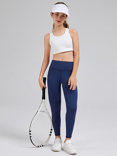 Celfaeree 5 Packs Girls Athletic Leggings Kids Yoga Pants with Pockets High Waist Leggings Yoga Dance Workout Running thumbnail 3