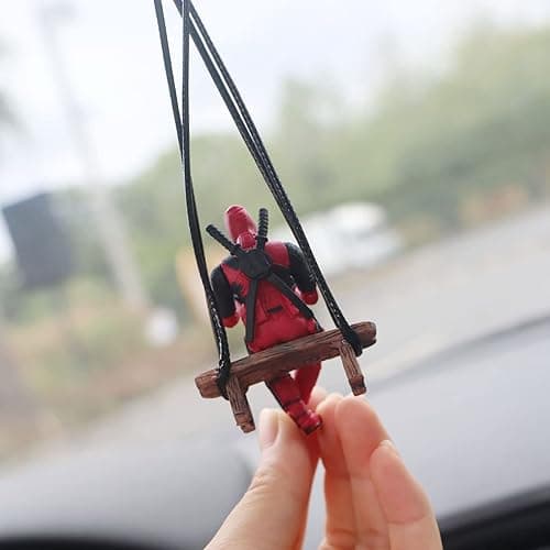 Funny Anime Car Mirror Hanging Accessories Car Pendant Reading Deadpol Ornaments Auto Rearview Mirror Decoration Car Accessories Car Interior Decor thumbnail 6