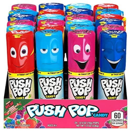 Push Pop Candy Lollipops - Individually Wrapped Variety Candy Party Pack - 24 Count Lollipops in Assorted Fruity Flavors - Fun Candy for Gifts, Celebrations, Party Favors, Gift Baskets, & Birthdays - 24 Count Tray thumbnail 2