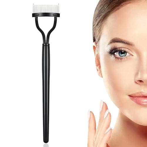 URAQT Wimpernkamm, Rostfreier Stahl Zähne Wimpernbürste, Schwarz Wimpern Separator für Frauen, Tragbare Wimpern Make Up Comb Sind Entworfen Mascara für Werkzeug Wimpern Kamm thumbnail 9
