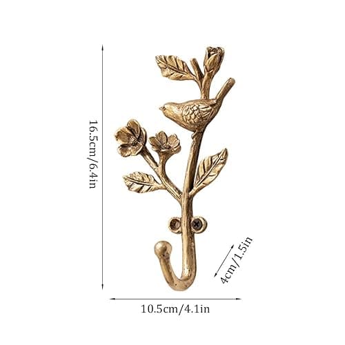 BOOMLATU Vintage Bird on Branch with Flowers Decorative Wall Hooks,Alloy Wall Mounted Coat Hooks for Hanging Coats,Hats,Keys and Purse & Clothes in Hallway, Bathroom (D) thumbnail 3