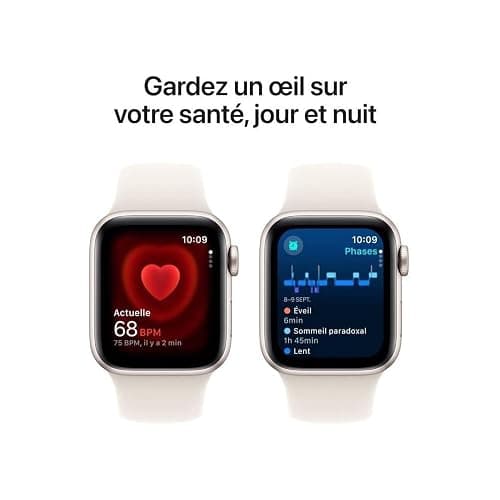 Apple Watch SE (2. Generation) GPS 40 mm Smartwatch mit Aluminiumgehäuse in Polarstern und Sportarmband in Polarstern (S/M). Fitness und Schlaftracker, Unfallerkennung, Herzfrequenzmesser thumbnail 5