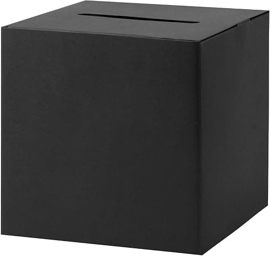 Black Card Box Wedding Favors Post Box Cardboard Receiving Money Box Holder for Wedding Reception, Baby Showers, Anniversary, Birthday Party, Graduation Table Centerpiece Decorations - Image 1