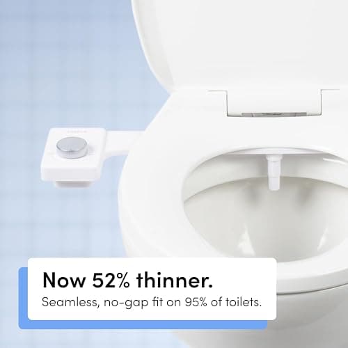 TUSHY Fresh Cool Water Bidet: Ultra Slim Toilet Seat Attachment (Non-Electric Self-Cleaning Hygienic Nozzle) Easy DIY Install <10 Min | Adjustable Water Pressure, Bamboo Knob thumbnail 6