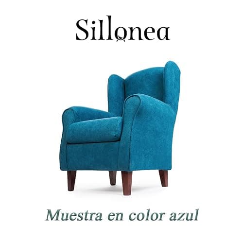 Sillonea - Poltrona Paraorecchie Roma: Poltrona ergonomica rivestita in tessuto antimacchia, ideale per la lettura e il relax in salotto - Misure 100 x 74 x 77 cm thumbnail 7