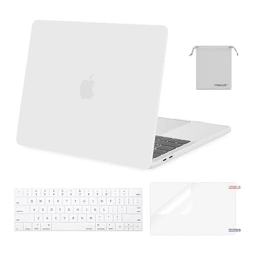 MOSISO Compatible with MacBook Pro 13 inch Case M2 2026 2025 2024 2023 2022-2016 A2338 M1 A2251 A2289 A2159 A1989 A1708 A1706, Plastic Hard Shell&Keyboard Cover&Screen Film&Storage Bag, White - Image 1