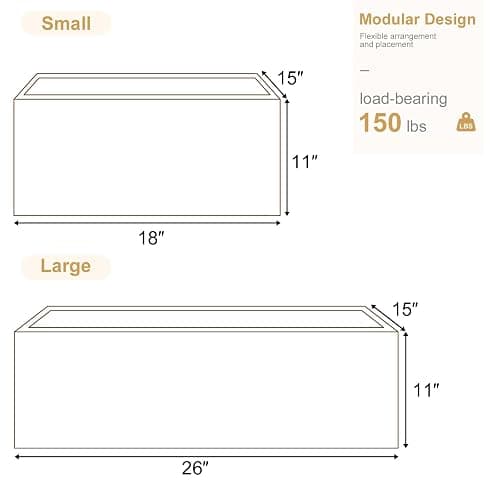Svimi Modular Stackable Drawers, Modern Nightstand Modular Storage Bins - Storage Cabinet, Bedside Table, Sofa End Table for Living Room Hallway Entryway White Small Set 1 thumbnail 2