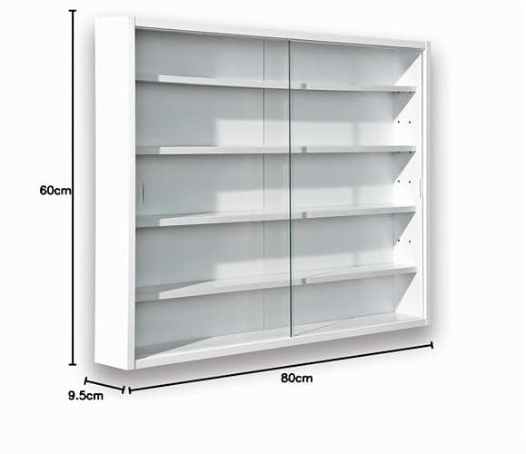 Inter Link Vitrine Collection pour Figurines vitrine Murale Blanche 80x60cm | Idéale pour les collectionneurs vitrine murale en MDF et verre pour mettre les figurines à l'abri de la poussière thumbnail 3