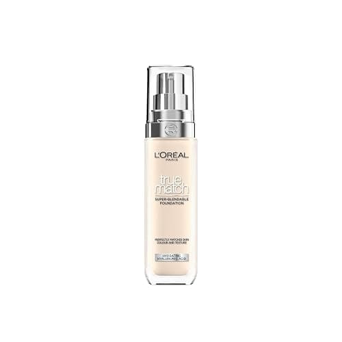 L'Oréal Paris Foundation for Face, Skincare Infused with Hyaluronic Acid, True Match Hydrating Liquid Foundation for All Skin Tones, SPF 16, 0.5C Porcelain Rose, 30 ml - Image 1